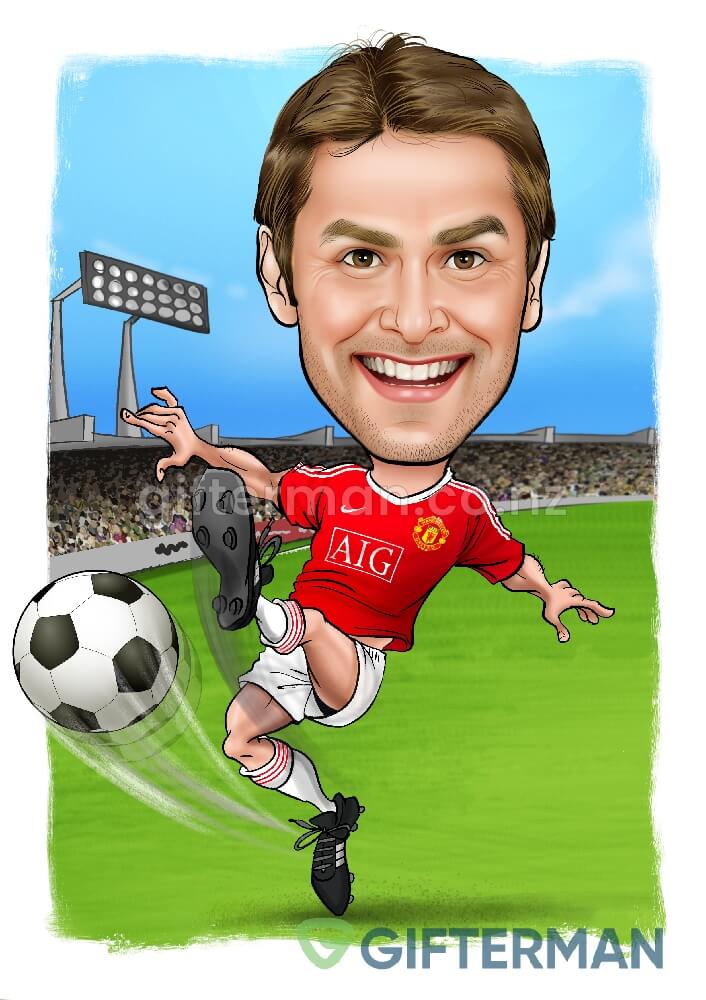 Football Caricature From Your Photos, Custom Sports Caricatures