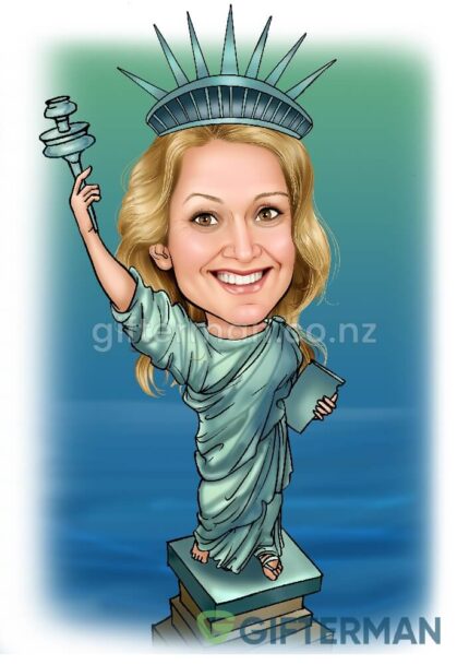 Statue of Liberty Caricature From Your Photos, Avatar Caricature