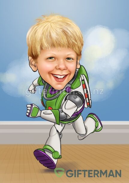 Light Buzz Year Kids Caricature From Your Photos, Bulldog Art