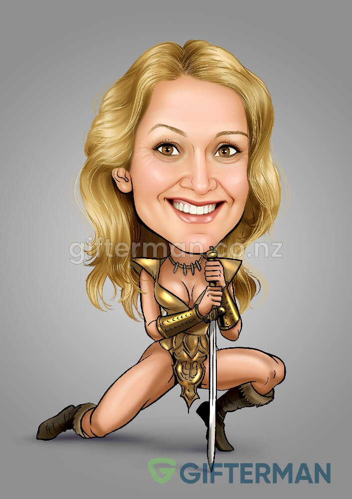 Future Girl Conan Caricature From Your Photos, Custom Character Caricatures