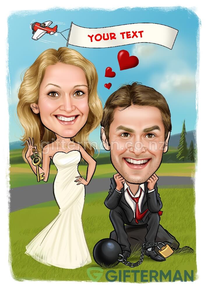 Funny Wedding Caricature From Your Photos, Custom Wedding Caricatures