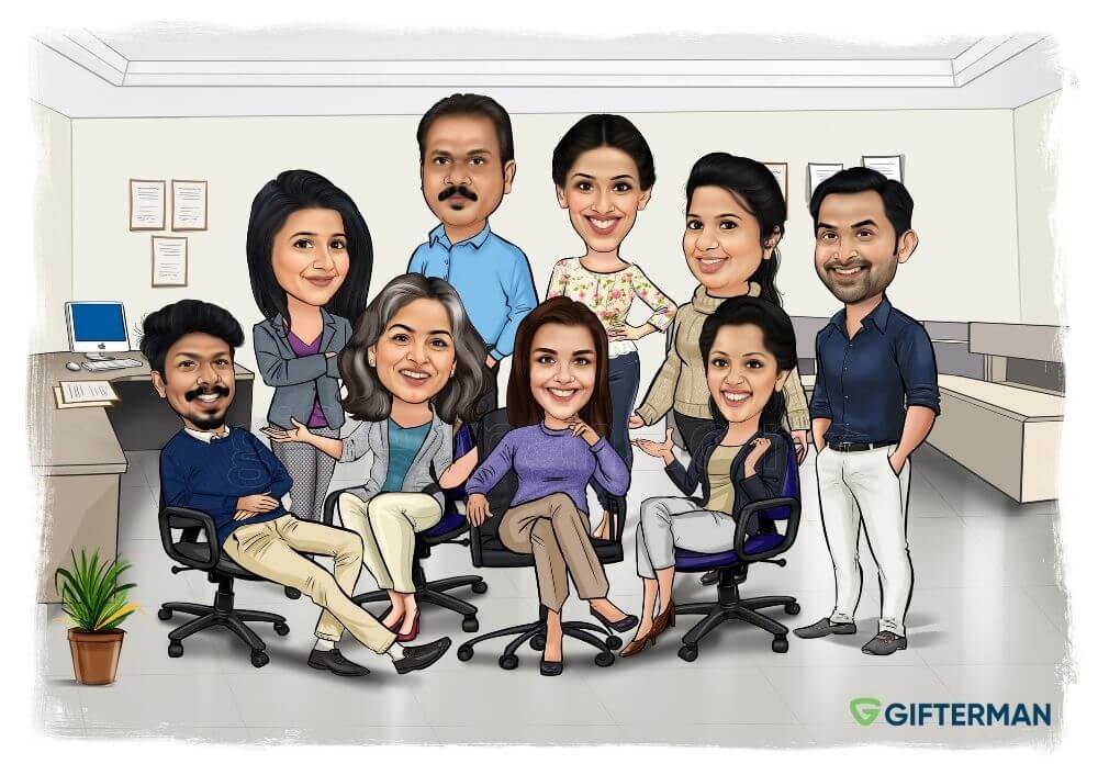 Custom Employees Caricature From Your Photos, Custom Caricatures