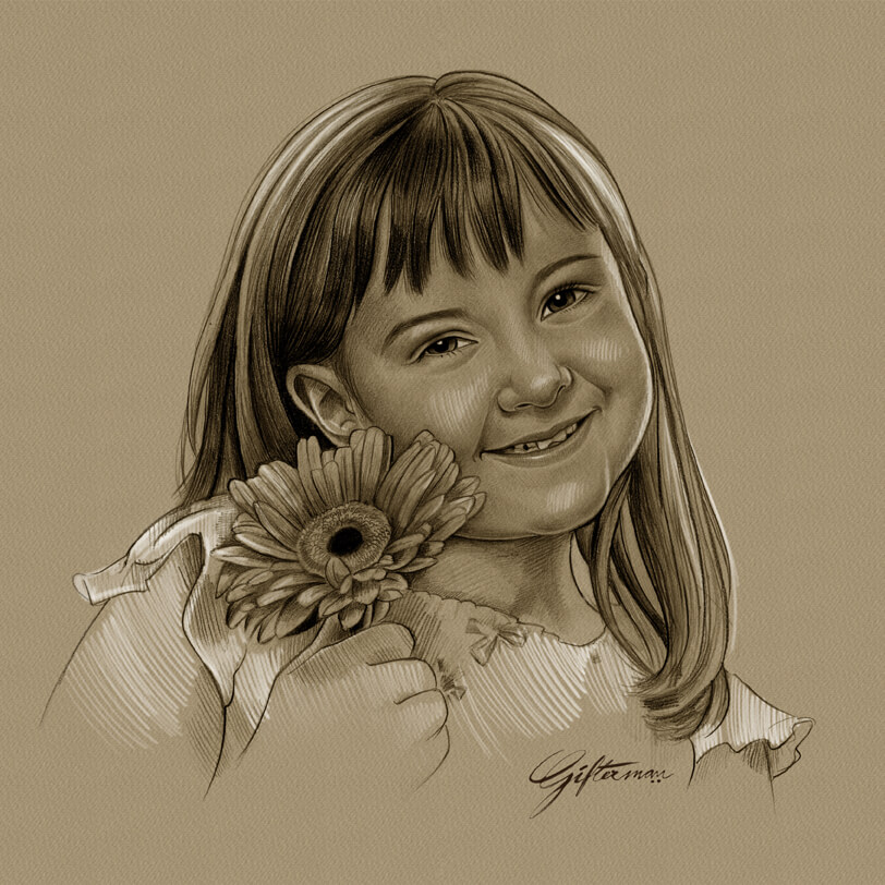 Custom Sepia Portrait From Your Photos, Custom Portraits
