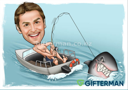 Shark Fishing Cartoon