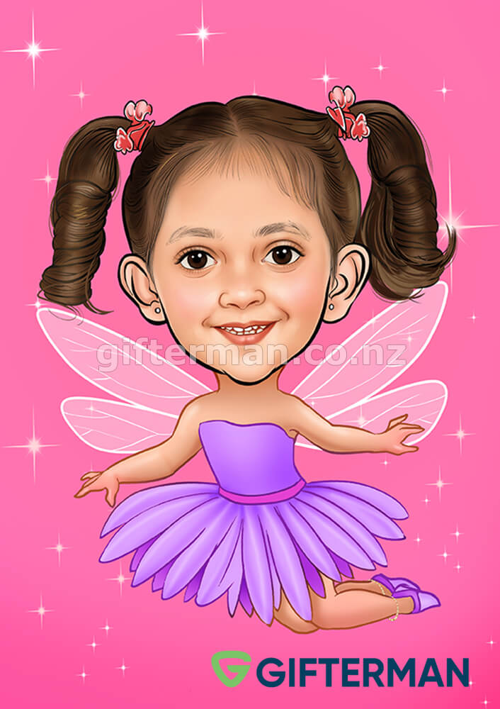 Fairy Princess Caricature From Your Photos, Custom Caricatures